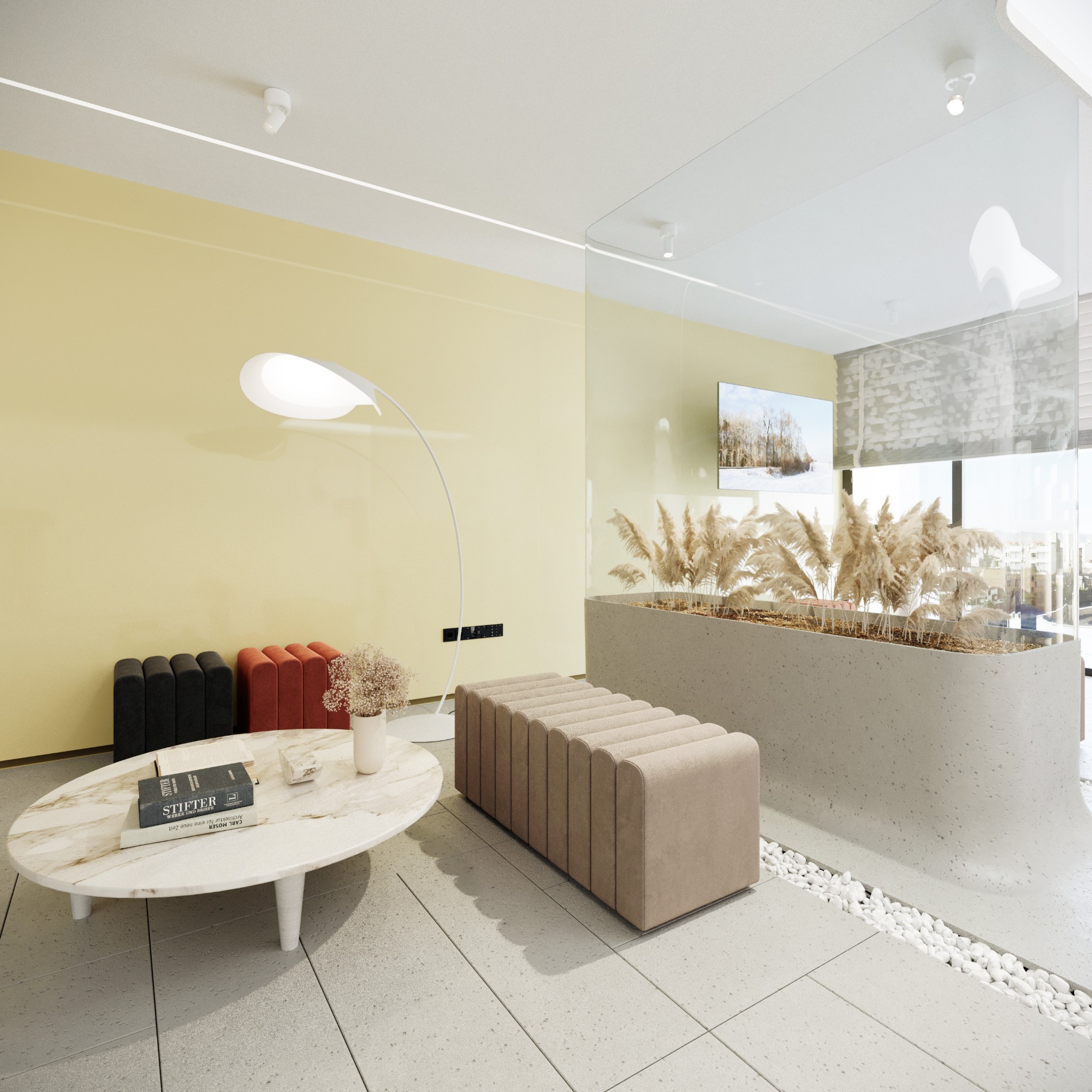 Binar Building House — Interior lounge and waiting area