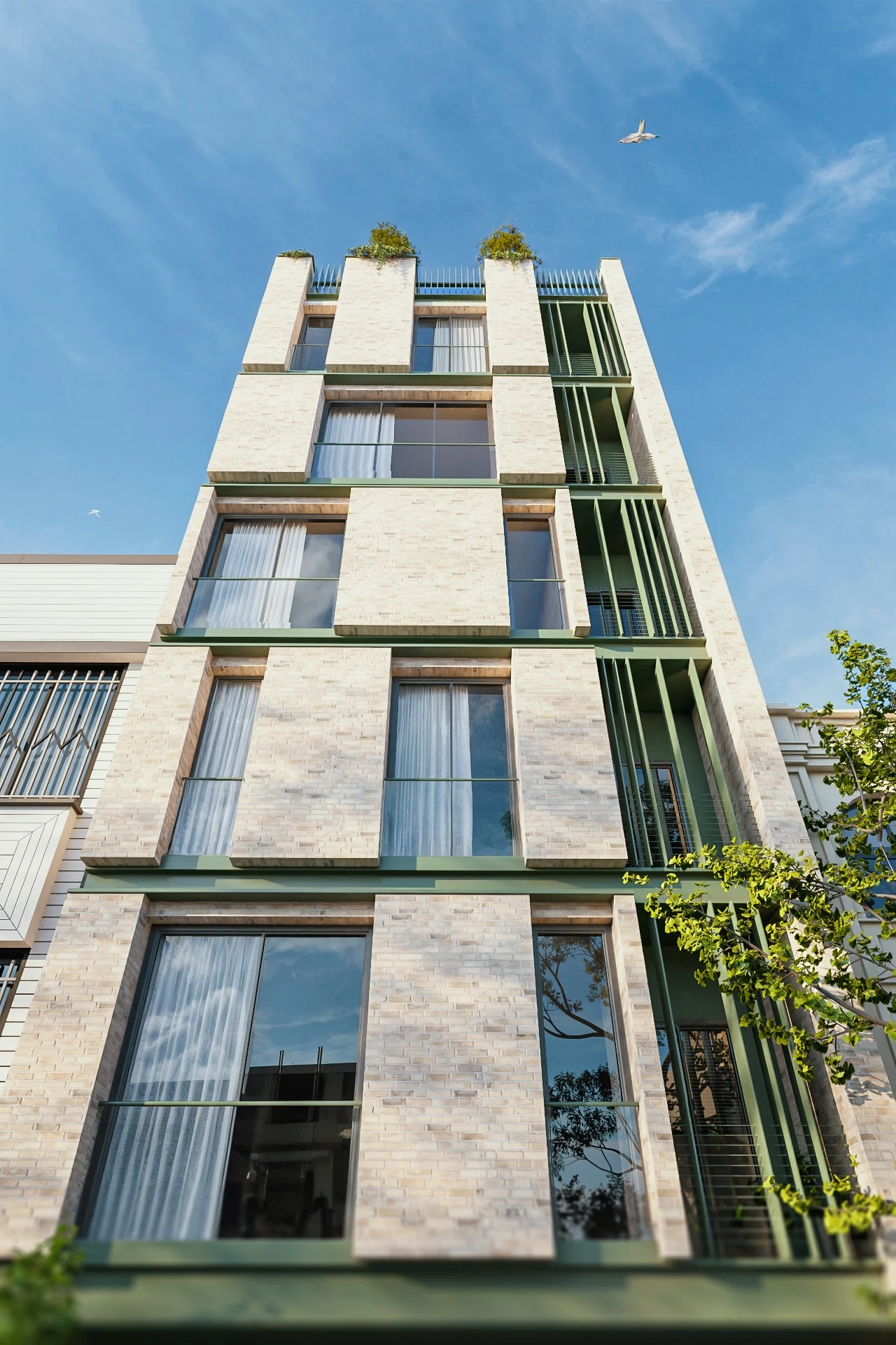 Hema Building No.01 — Vertical façade from below
