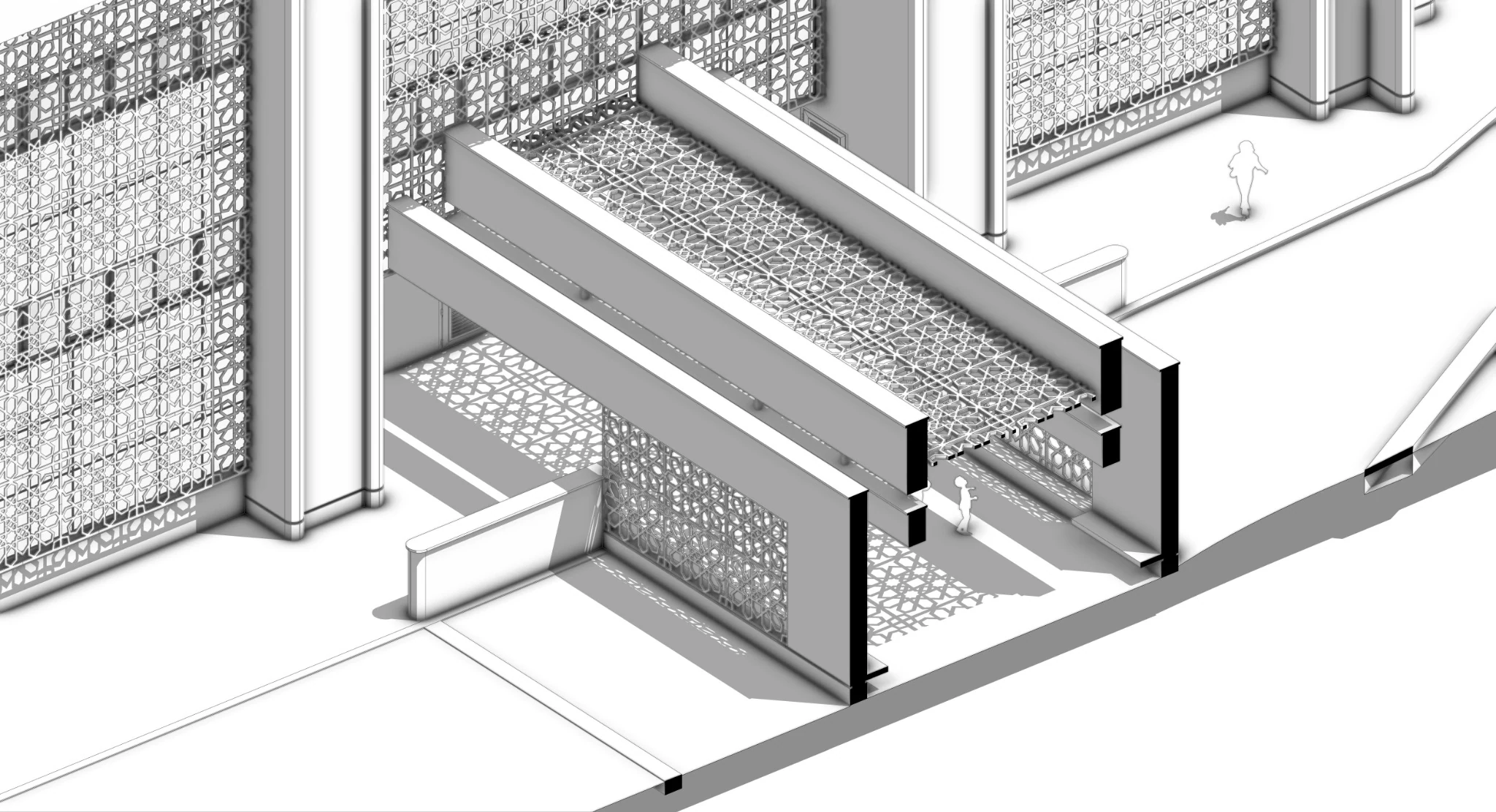 Isfahan Hall Building Façade Renovation — Entrance section and façade elevation