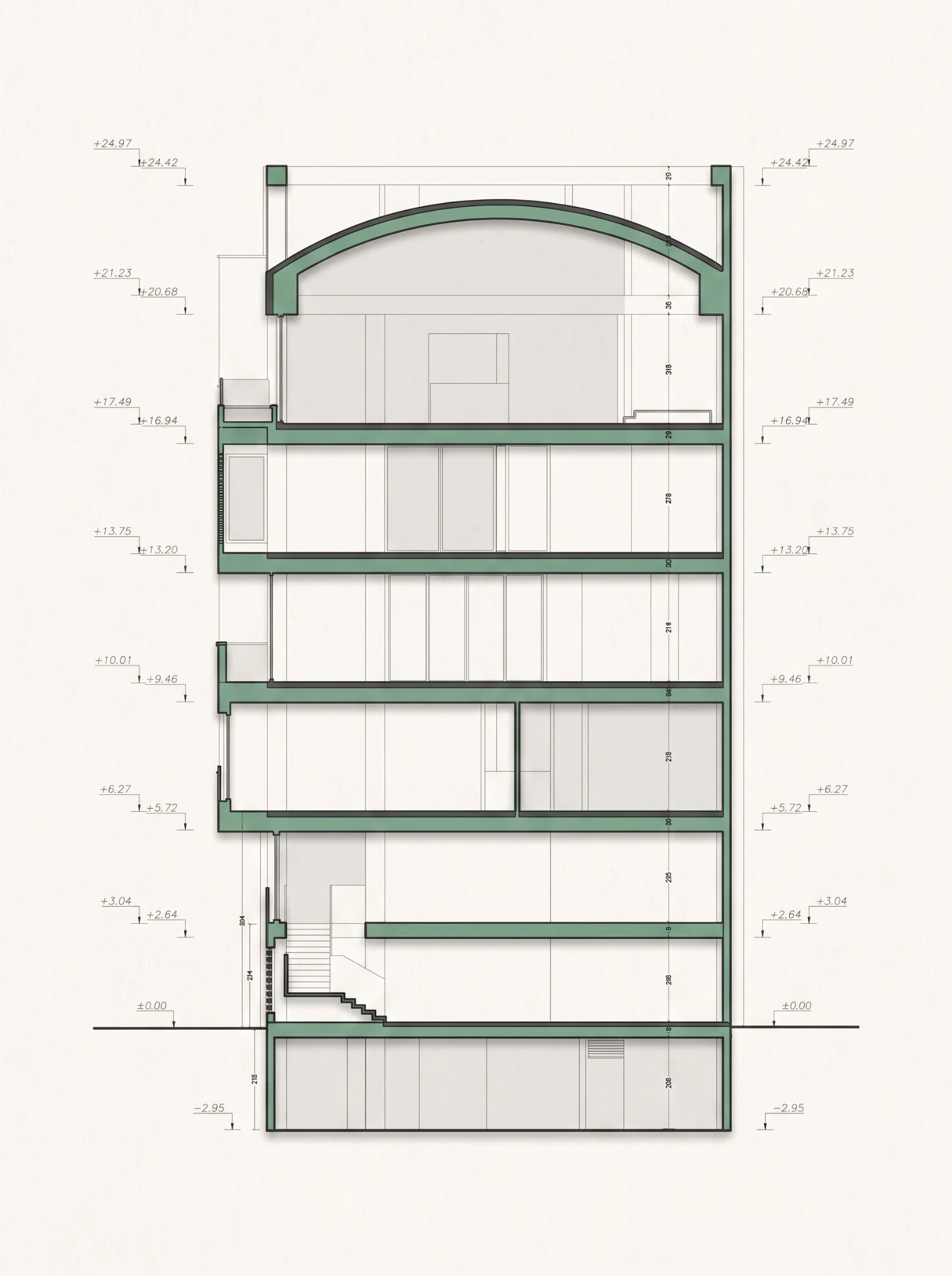 Mahabad Engineering Organization Building — Building section A