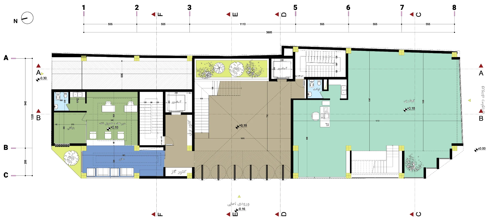Mahabad Engineering Organization Building — Lower level plan