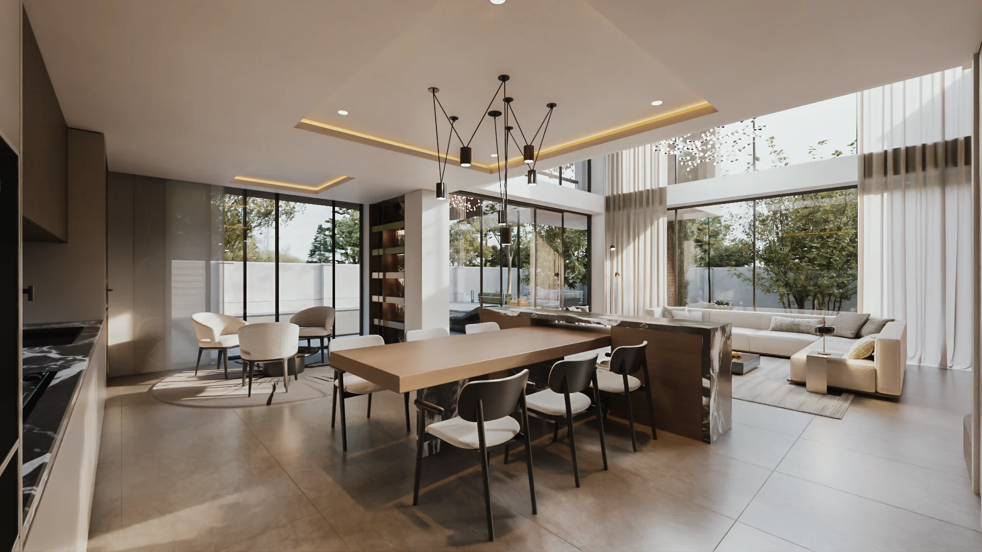 Private Villa — Living and dining spaces
