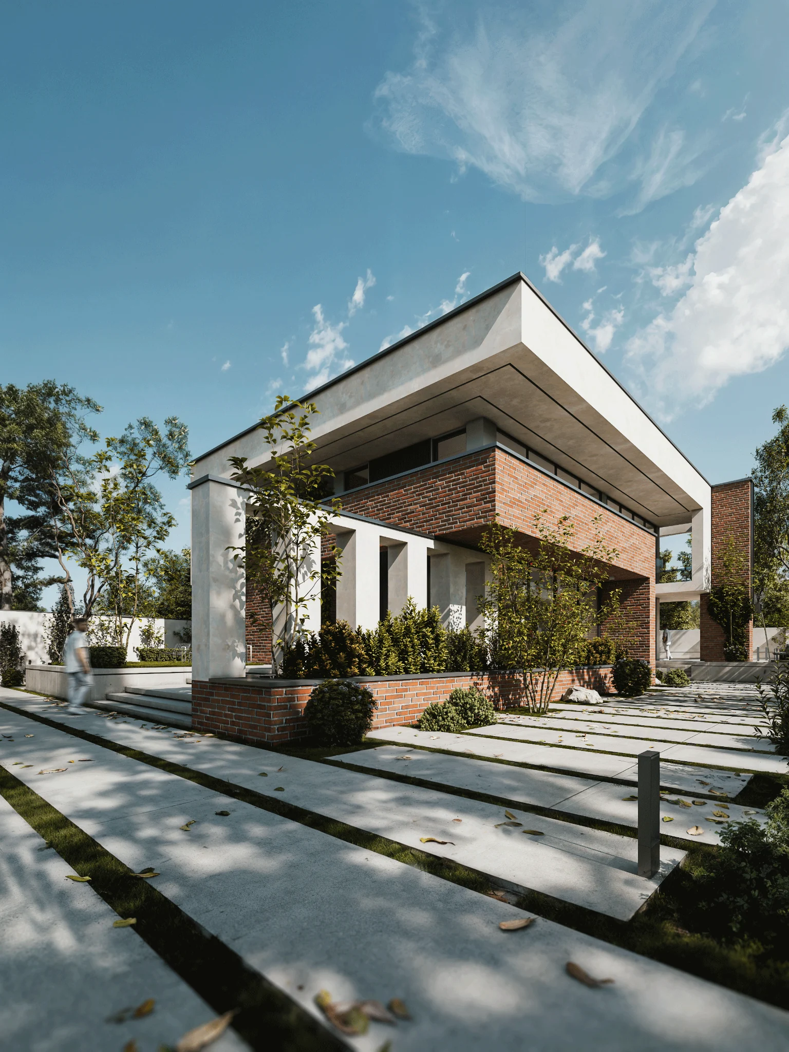 Private Villa — Entrance canopy and forecourt