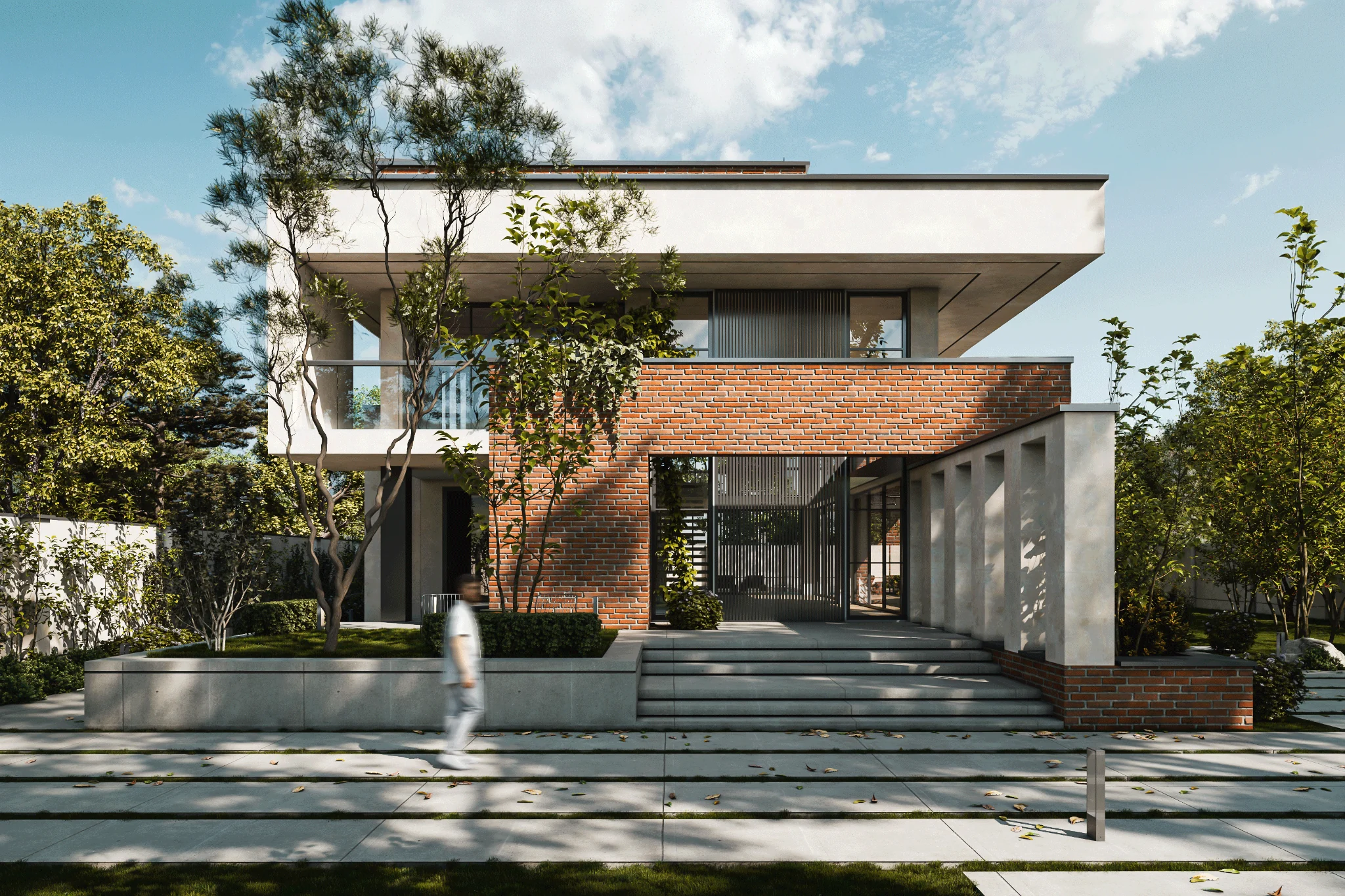 Private Villa — Garden-facing elevation