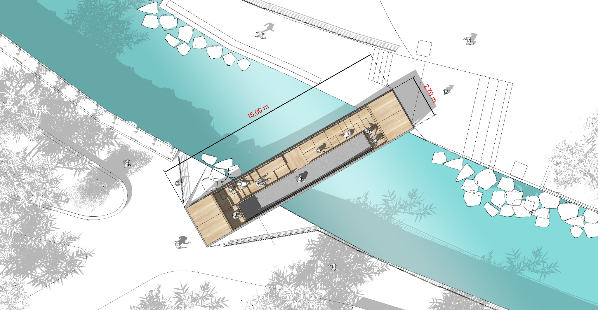 Opera Bridge — Site plan across the river