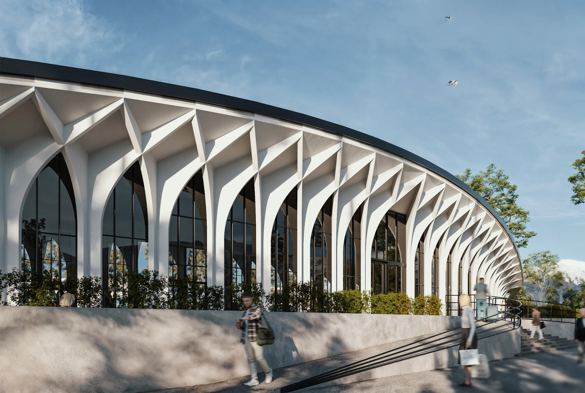 Parand Train Station — Rhythm of arches along the platform