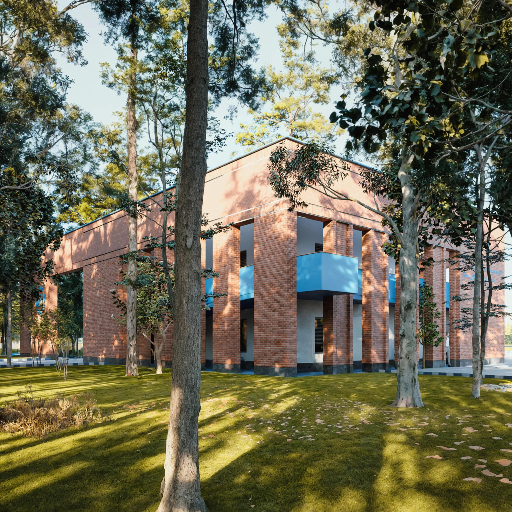 Municipal Office Building — Building within the garden setting
