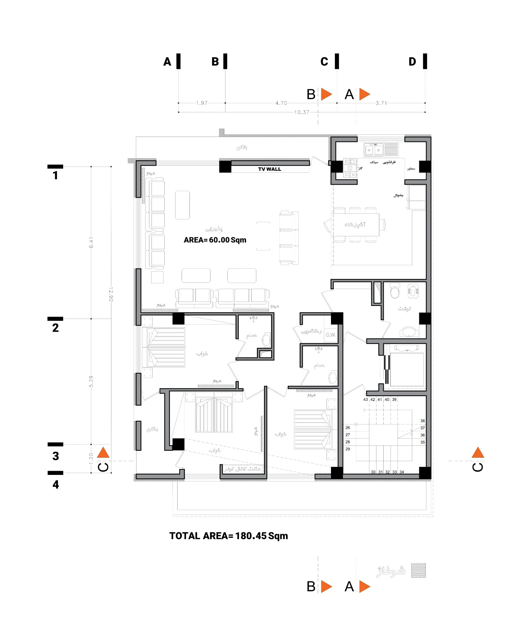 Shahrak Residential Building — Residential floor plan